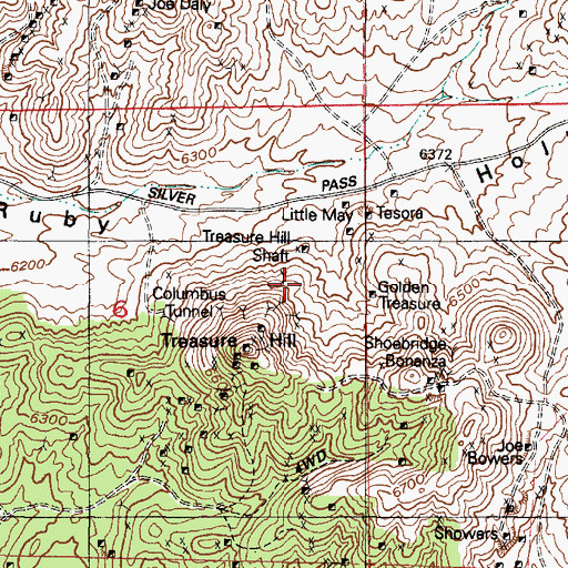 Topographic Map of Golden Treasure, UT