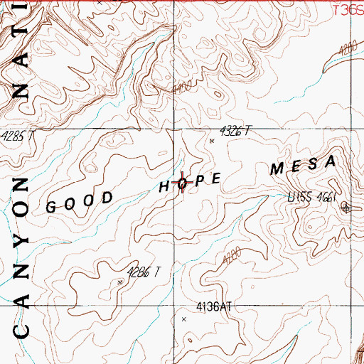 Topographic Map of Good Hope Mesa, UT