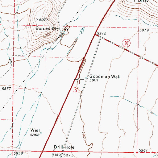 Topographic Map of Goodman Well, UT