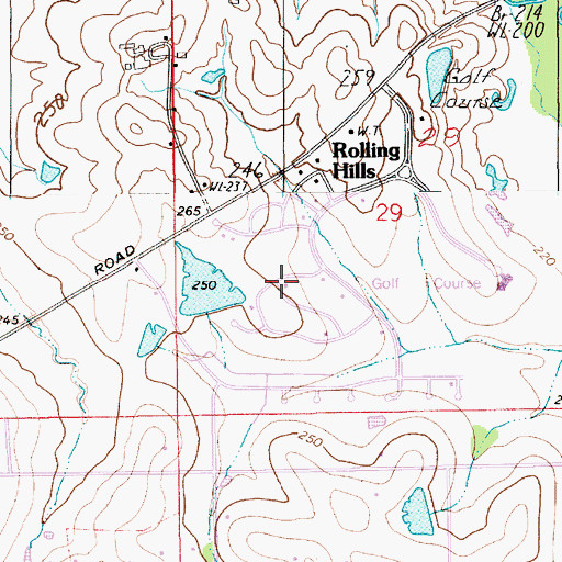 Topographic Map of Rolling Hills, AL