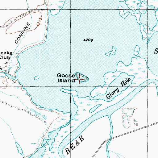 Topographic Map of Goose Island, UT