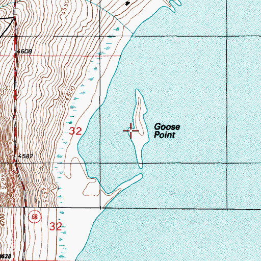 Topographic Map of Goose Point, UT