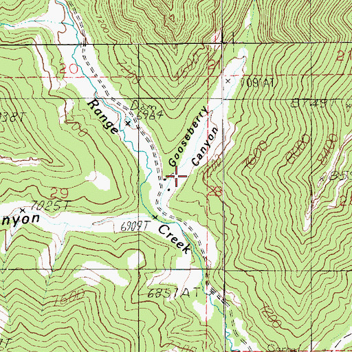 Topographic Map of Gooseberry Canyon, UT