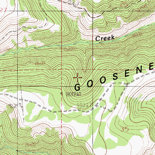 Topographic Map of Gooseneck Ridge, UT