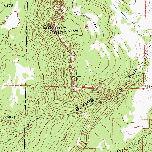 Topographic Map of Gordon Point, UT