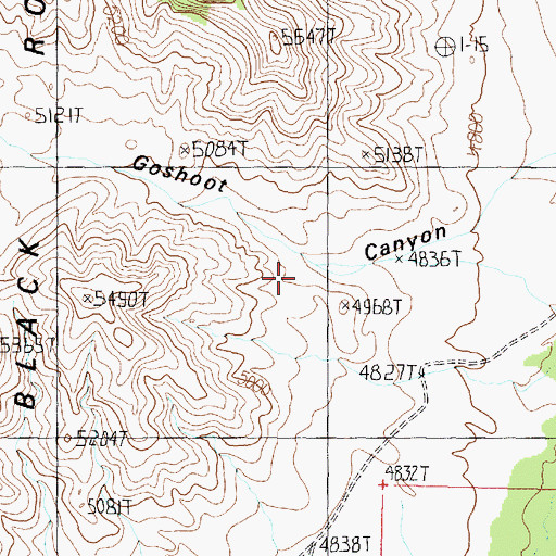 Topographic Map of Goshoot Canyon, UT