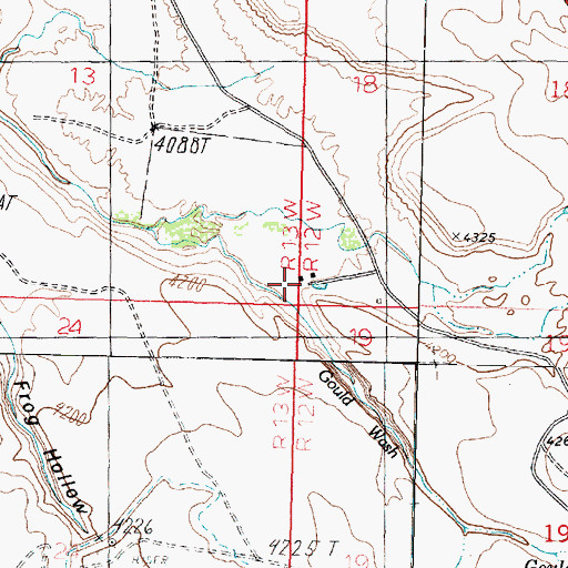 Topographic Map of Gould Ranch, UT