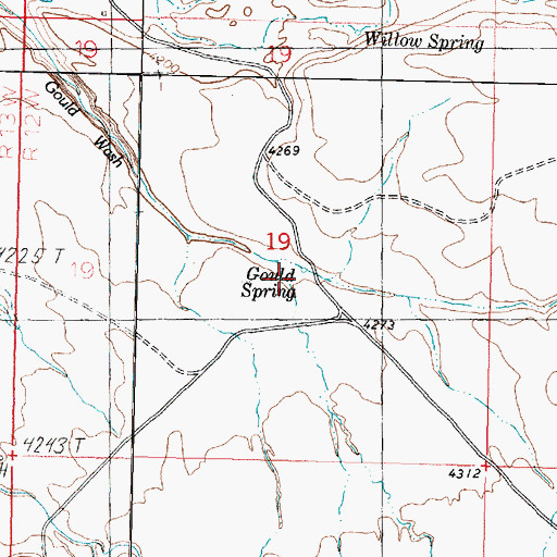 Topographic Map of Gould Spring, UT