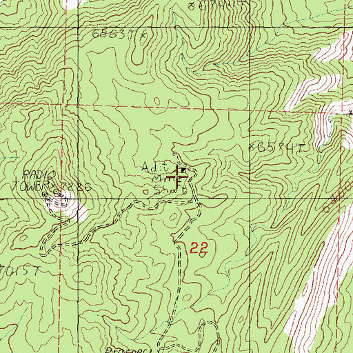 Topographic Map of Goules Mine, UT