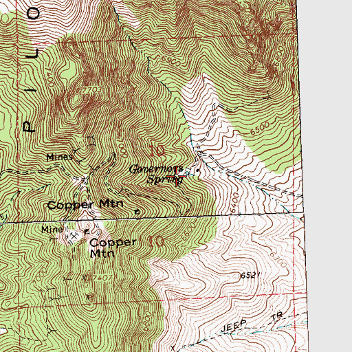 Topographic Map of Governors Spring, UT