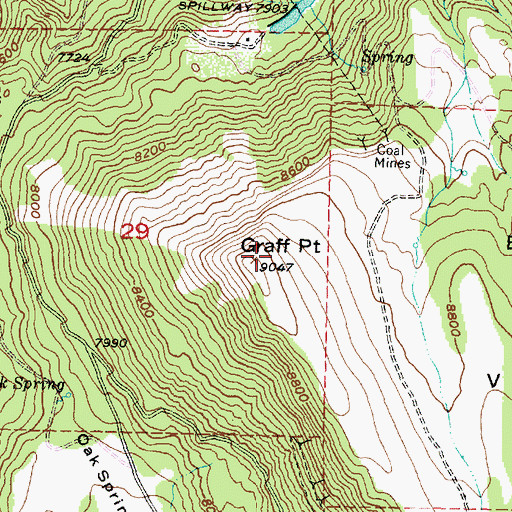 Topographic Map of Graff Point, UT