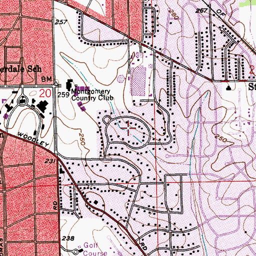 Topographic Map of Rosemond Estates, AL
