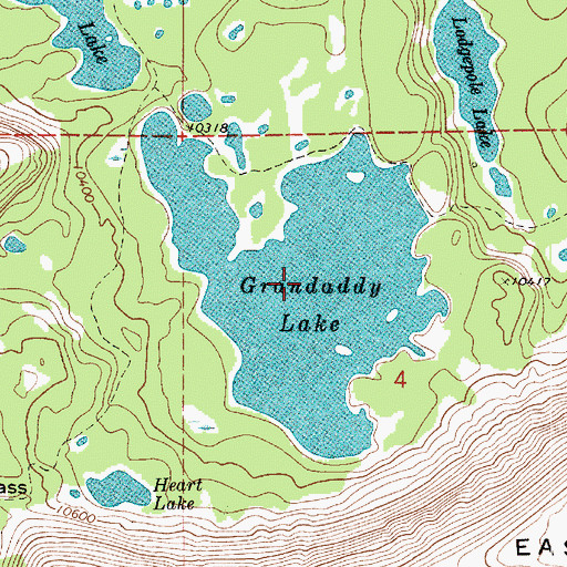 Topographic Map of Grandaddy Lake, UT