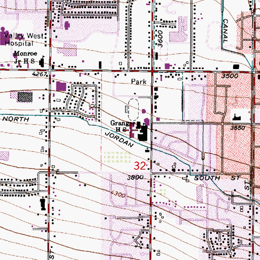 Topographic Map of Granger High School, UT