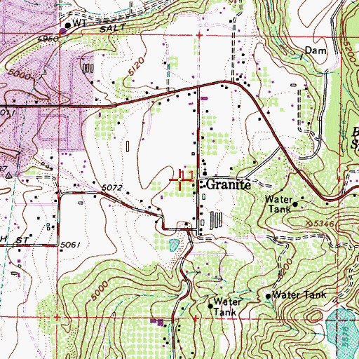 Topographic Map of Granite, UT