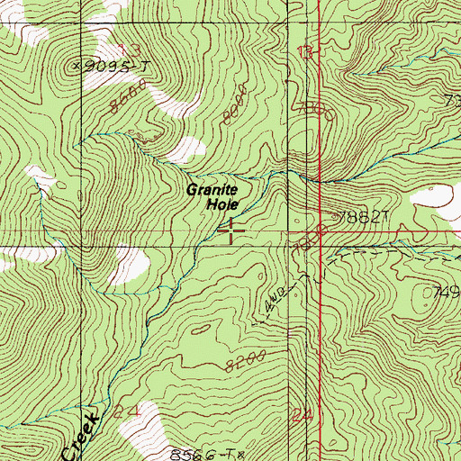 Topographic Map of Granite Hole, UT
