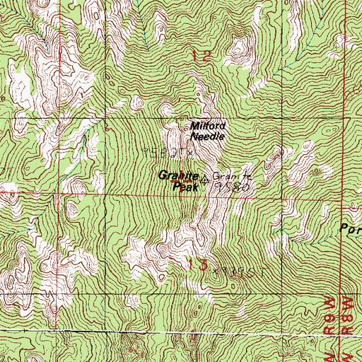 Topographic Map of Granite Peak, UT
