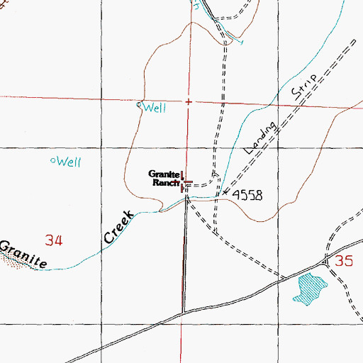 Topographic Map of Granite Ranch, UT