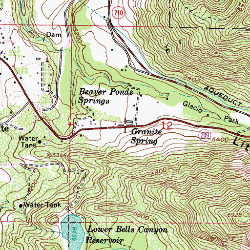 Topographic Map of Granite Spring, UT