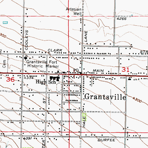 Topographic Map of Grantsville, UT