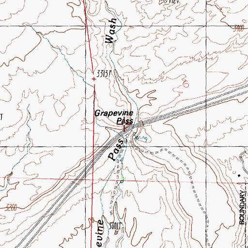 Topographic Map of Grapevine Pass, UT