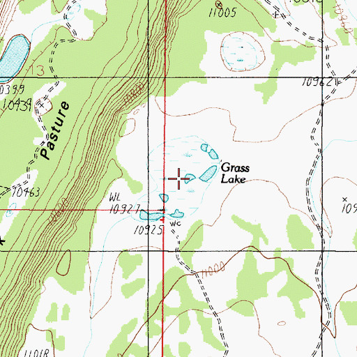 Topographic Map of Grass Lake, UT