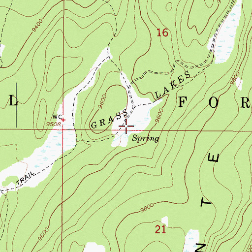 Topographic Map of Grass Lakes, UT