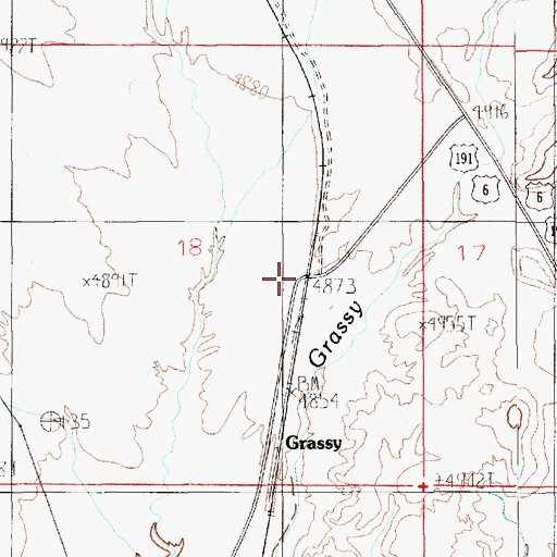 Topographic Map of Grassy, UT