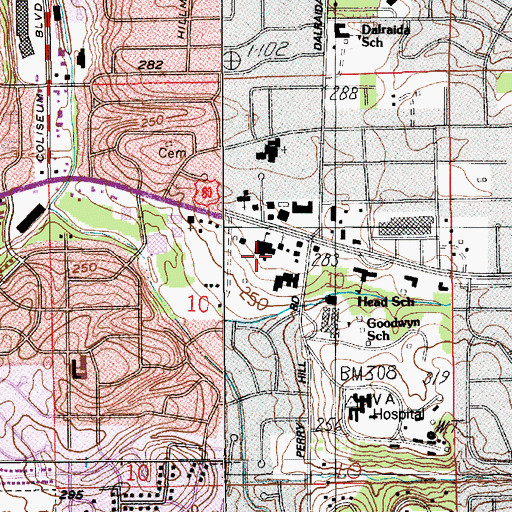 Topographic Map of Saint Bedes Catholic School, AL