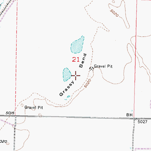 Topographic Map of Grassy Bend, UT
