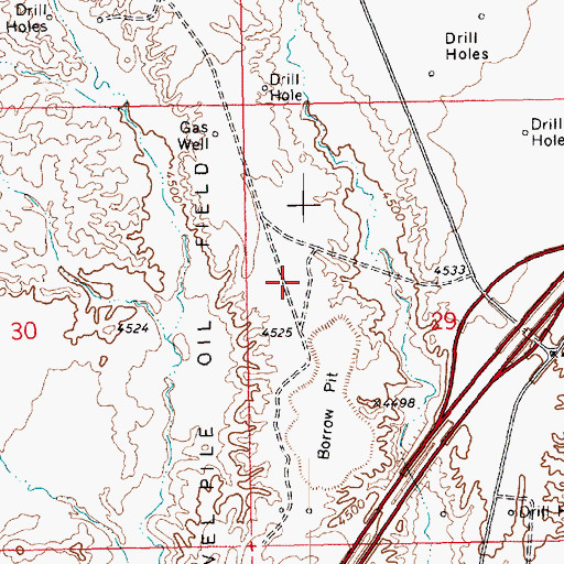 Topographic Map of Gravel Pile Oil Field, UT