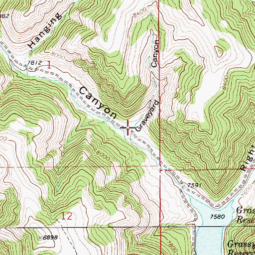 Topographic Map of Graveyard Canyon, UT