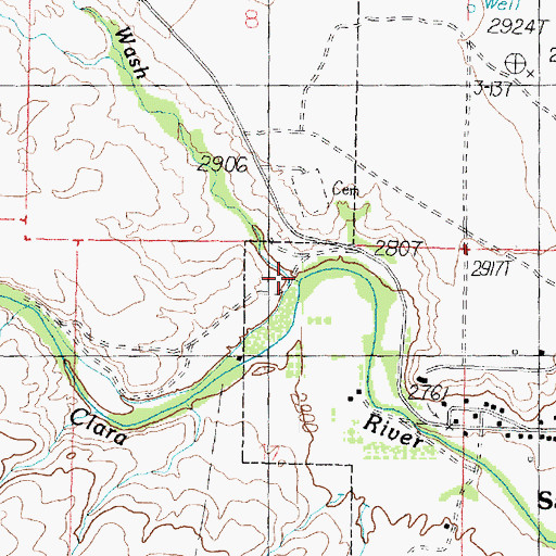 Topographic Map of Graveyard Wash, UT