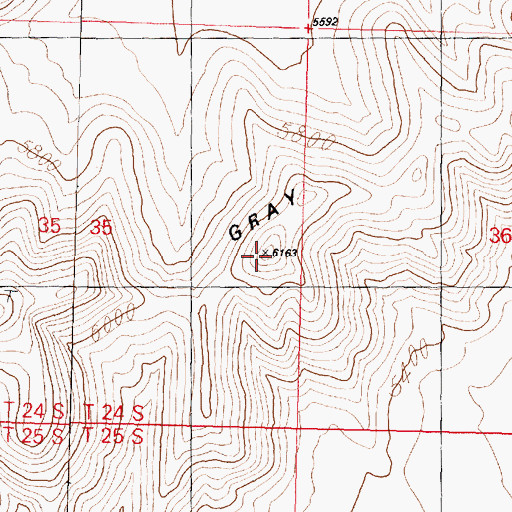 Topographic Map of Gray Hills, UT
