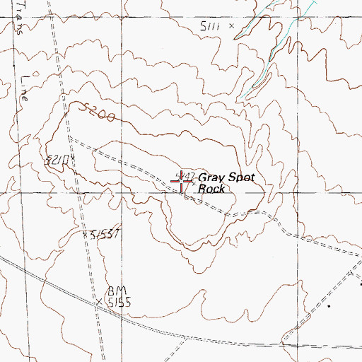 Topographic Map of Gray Spot Rock, UT