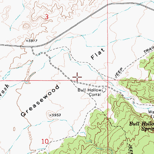 Topographic Map of Greasewood Flat, UT