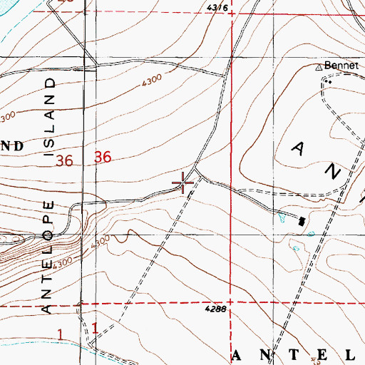 Topographic Map of Great Salt Lake State Park, UT