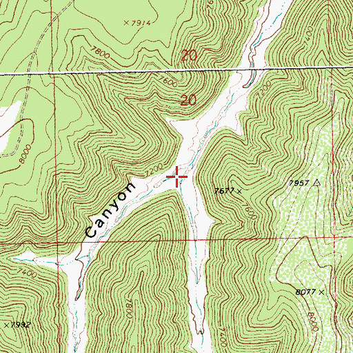 Topographic Map of Greek Canyon, UT