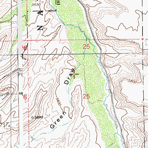 Topographic Map of Green Draw, UT