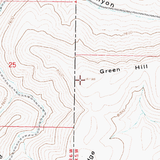 Topographic Map of Green Hill, UT