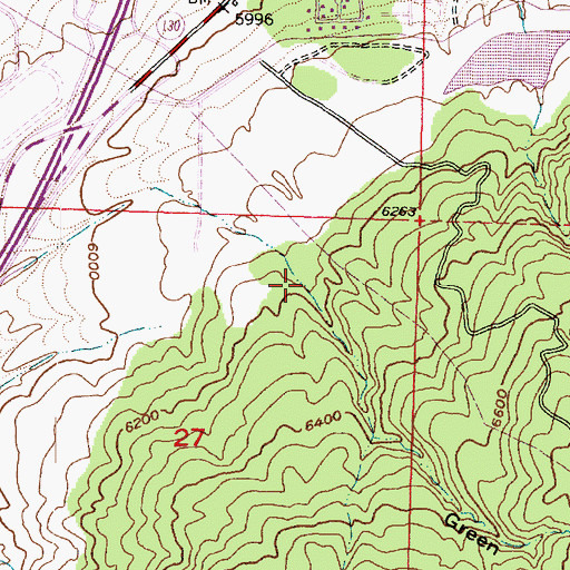 Topographic Map of Green Hollow, UT