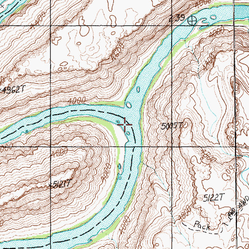 Topographic Map of Green River, UT
