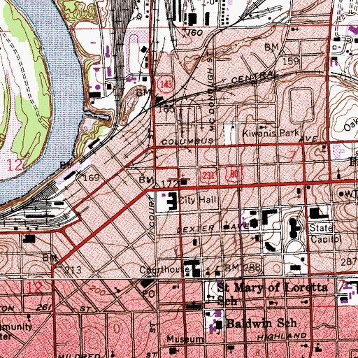 Topographic Map of Saint Johns Church, AL