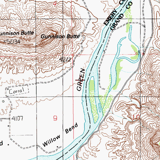 Topographic Map of Green River Valley, UT