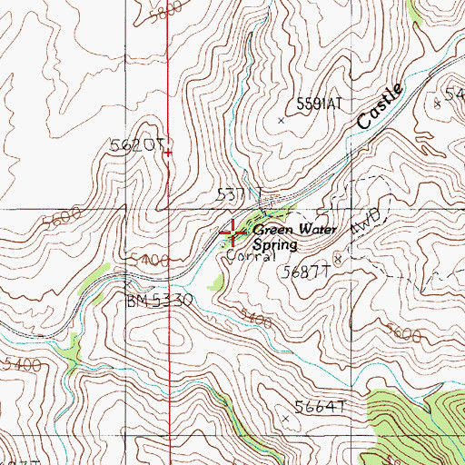 Topographic Map of Green Water Spring, UT