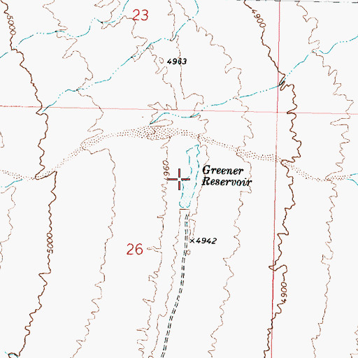 Topographic Map of Greener Reservoir, UT
