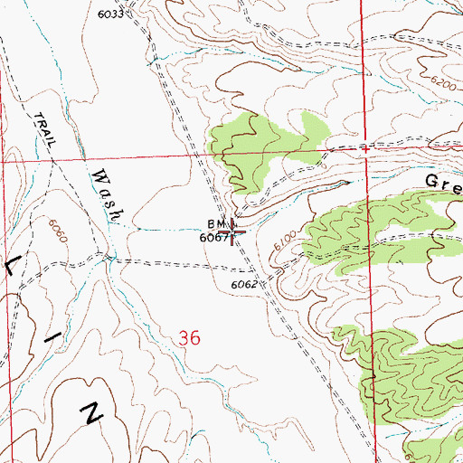 Topographic Map of Greens Canyon, UT
