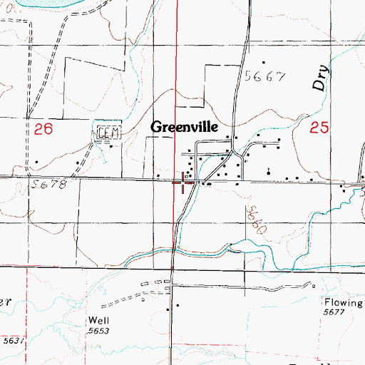 Topographic Map of Greenville, UT