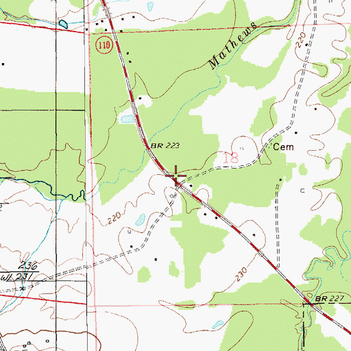 Topographic Map of Saint Lukes Church (historical), AL