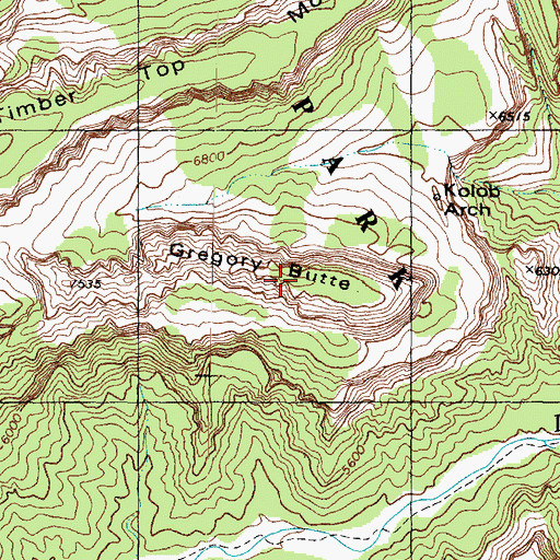 Topographic Map of Gregory Butte, UT